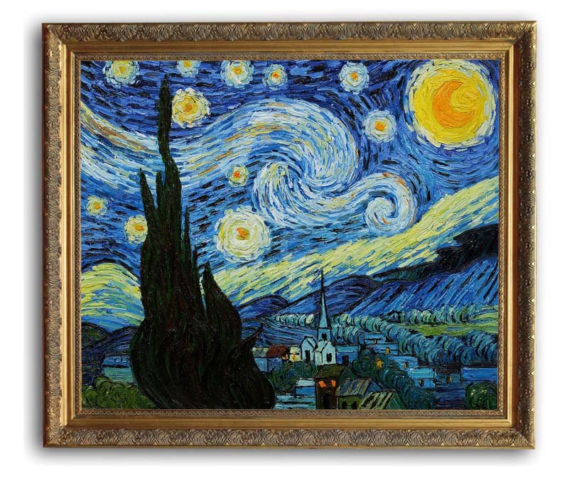6047-Wooden-Oil-Painting-Frames-Starry-Night-Van-Gogh-Art-20x24-